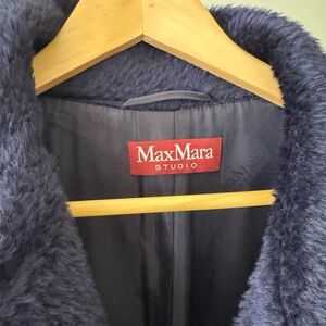 Max Mara Studio Alpaca Coat in deep royal blue/purple